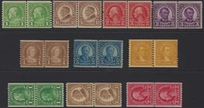 Scott # 597 thru 606 (less 599A) Complete - Line Pairs - Mint OG NH      (D-006)