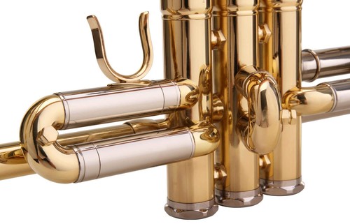 Bb Trompete Blasinstrumente Jazztrompete Gold lackiert Brass Leicht Koffer - Bild 4 von 6