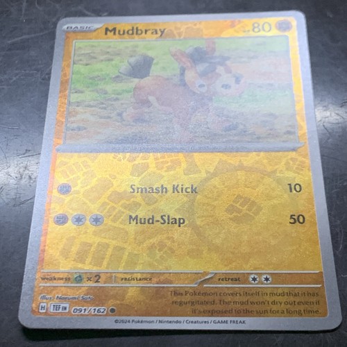Mudbray 91/162 Temporal Forces Pokemon Card Reverse Holo Common - Picture 2 of 3