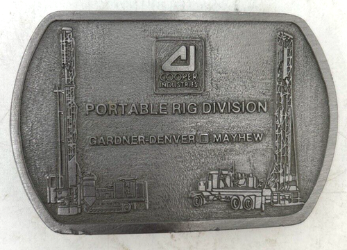 Vintage Cooper Industries Portable RIG Division Belt Buckle 3 3/8"