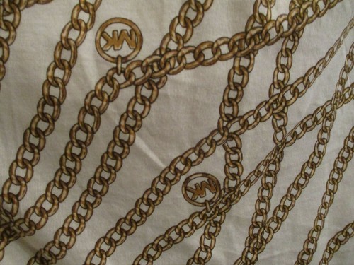 NWT MICHAEL KORS SMALL BONE/GOLD CHAIN PEASANT STYLE BLOUSE COTTON/MODAL - Picture 6 of 10
