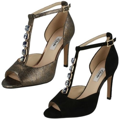 Damen Clarks T-Riemen Sandale für besondere Gelegenheiten Vorhang Crush Damen Clarks T-Riemen Sandale für besondere Gelegenheiten Vorhang Crush