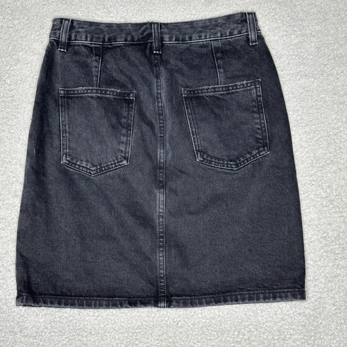 ASOS Denim Pencil Skirt Womens Size 4 TALL Black Grunge Goth Girl Gothic Y2K - Picture 2 of 11