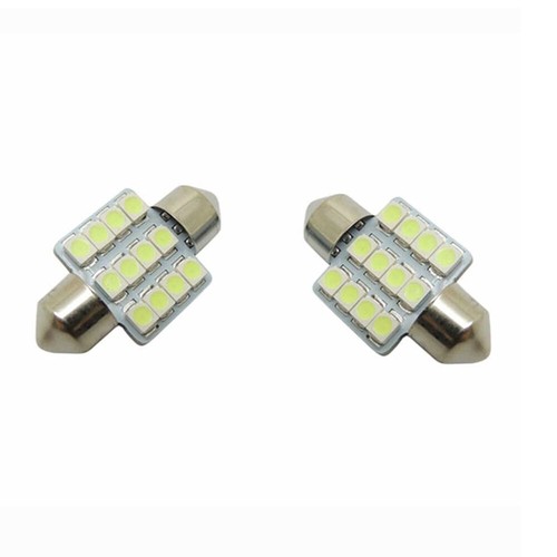2Pcs Ice Blue 12SMD 5050 31mm Festoon LED Bulb Car Interior Dome Map Door Lights - Picture 8 of 11