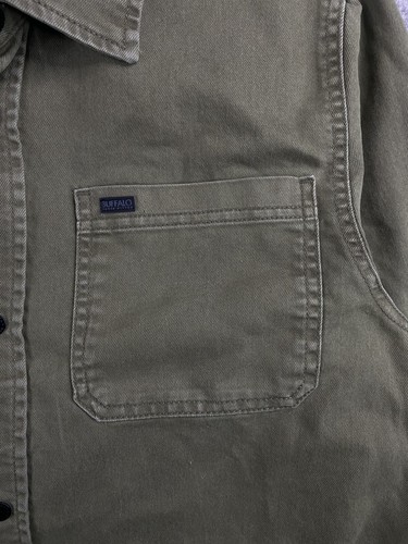 Buffalo David Bitton Langarm Hemd Herren XL Grün Heavyweight Cord Butto - Bild 3 von 7