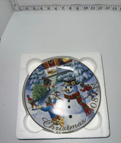Avon 2008 Winter Memories 22K Gold Trim Porcelain Plate New open box - Bild 4 von 8