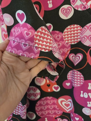 Scrub Top Cassandra O Heart I Love U Womens Valentine's Day Pockets Size 3X - Picture 5 of 9