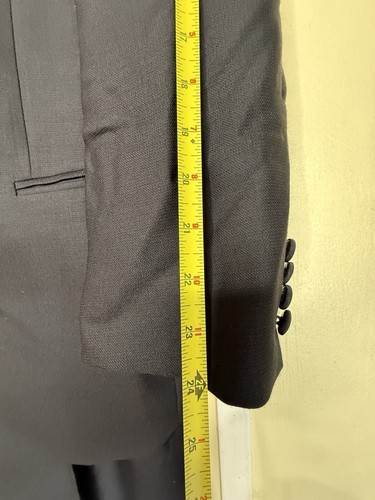 Joseph Aboud Black Two Piece Suit Size 44 Side Stripe Wool - Picture 7 of 22