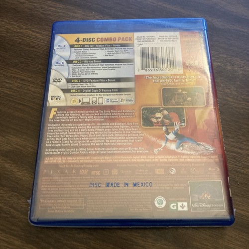 The Incredibles (2011, Blu-ray/DVD, 4-Disc Set + Dig) Disney - Pixar, Brand New - Picture 2 of 2