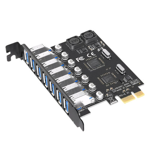7-Port USB 3.0 PCIe Expansion Card 5Gbps USB 3.0 Hub Adapter PCI-E Extender - Picture 13 of 15