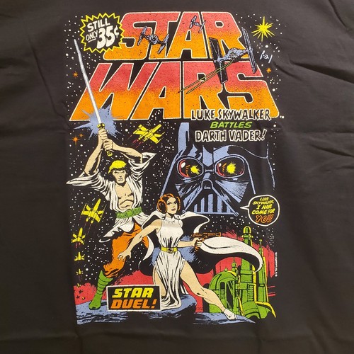 Star Wars T-Shirt "Luke Battles Darth Vader" • Large • Schwarz - Bild 2 von 3