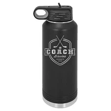 Mato & Hash 32oz Hockey Coach Laser Engraved Water Bottle