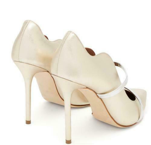 Damenschuhe Kunstleder zum Überziehen Schnalle Riemen Stiletto spitz modisch US5-11,5 - Bild 5 von 9