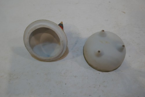 Vintage Keramik rot Kardinal Schmuckschatulle 3,5" hoch Nachlass Artikel - Bild 5 von 7