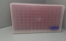 USA Scientific 96-Well Flipper Microtube Rack/ Reversible/ RED/clear lid