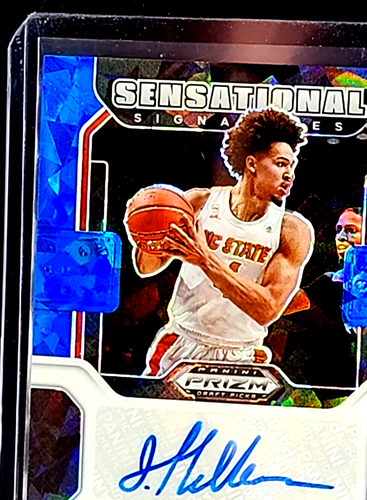 2022-23 Prizm Draft Picks sensazionale auto incrinato ghiaccio blu Jericole Hellems /75 - Foto 6 di 10