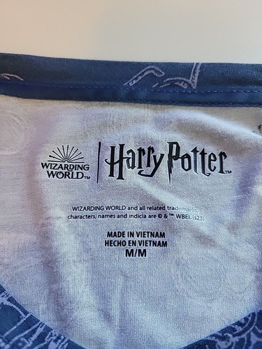 Wizarding World Harry Potter Blue 2 Piece Pajama Set Youth Medium - Picture 12 of 12