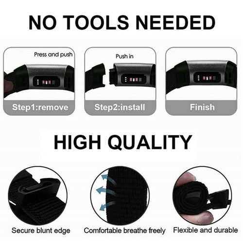 Reloj inteligente tejido lazo correa deportiva transpirable para Fitbit Charge 5 correa de nailon - Imagen 6 de 30