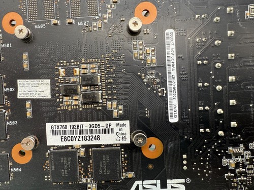 ASUS GeForce GTX 760 192BIT-3GD5-DP 3GB GDDR5 PCIe Video GPU ventilador necesita reemplazo - Imagen 10 de 13
