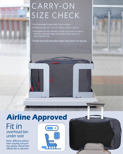 Mochila de viaje Hynes Eagle TSA Friendly 40L aprobada para vuelo ampliable - Imagen 15 de 36