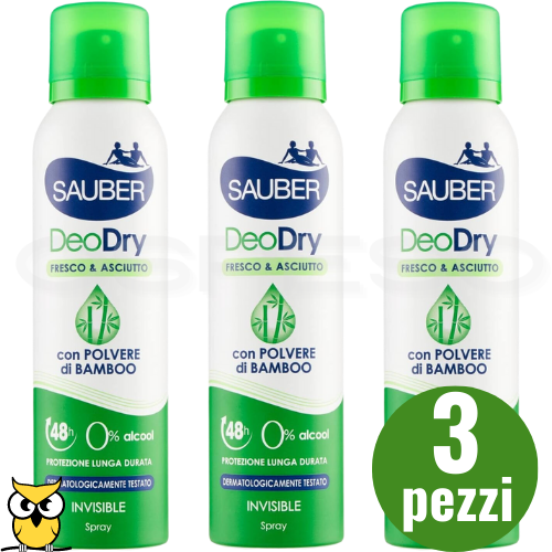 SAUBER DEODORANTE INVISIBLE SPRAY 0% ALCOOL LUNGA DURATA 150ML A SCELTA X3 - X6 - Foto 4 di 7