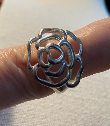 MWS MARK WASSERMAN SAMARA 925 Cut Out Flower Ring Size 7 Modern Thailand - Picture 6 of 7