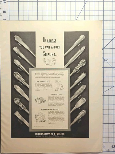 International Sterling Wallingford Silber Besteck Muster Vintage Druck Werbung 1936 - Bild 2 von 4