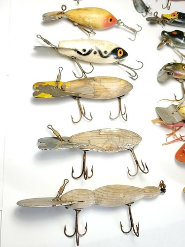 18 esche da pesca antiche per lo più in legno - Foto 4 di 12