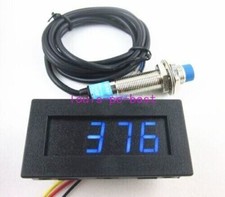 Digital Blue LED Tachometer 9999 RPM Speed Meter + Proximity Switch Sensor 12V