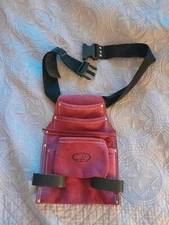 PINK TOOL BELT CARPENTER  TOOL POUCH  HEAVY DUTY SUEDE  EUC