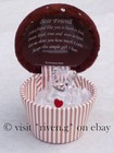 BEST FRIEND CUPCAKE KEEPSAKE GIFT BOX Special BFF TEDDY BEAR@22ct RED LOVE HEART