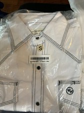 Western Welder Classic black Snap Button Shirt white Men s Small