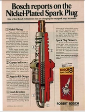 Robert Bosch Spark Plug Nickel Plated - 1978 Vintage Print Ad Ephemera