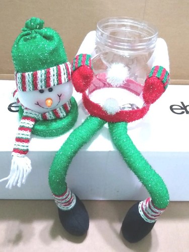 SOPORTE PARA CARAMELOS HECHO A MANO NAVIDAD PLÁSTICO SUAVE SANTA Y MUÑECO DE NIEVE - Imagen 6 de 11