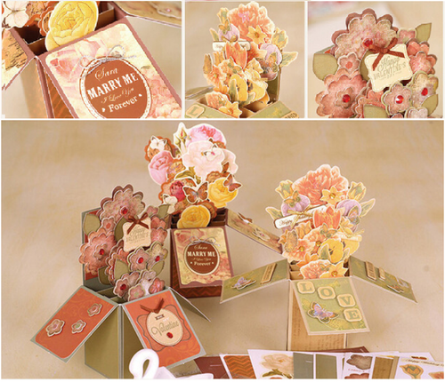 Geschenk Grußkarte in Box Geburtstag Hochzeit Liebe Valentinstag 3 Karten in 1 Packung - Bild 17 von 20