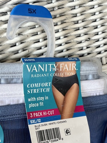 Vanity Fair 3pk Hi-Cut Panties Size 5X/12 Underwear Radiant Collection - Picture 22 of 22