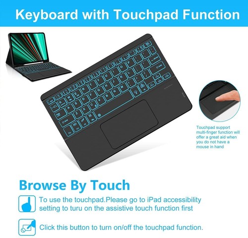 Backlit Touchpad Keyboard Case w/Pen Holder For iPad Air 4/5th Gen//iPad Pro 11" - Picture 32 of 50