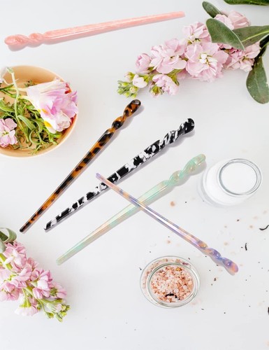 Acetate Hair Sticks Tortoise Shell Hairpin Leopard Shell Print Sticks Hair Stick - Picture 5 of 7