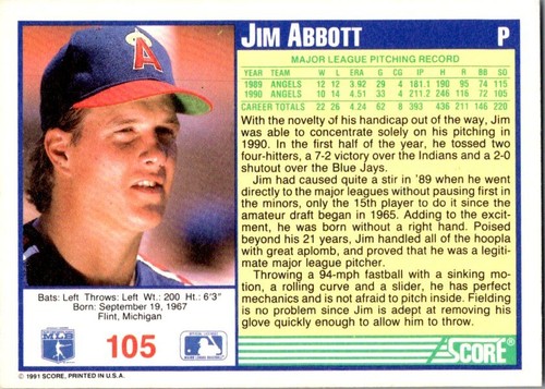 1991 Score Pick your favorite player or add to your collection #1-225 - Picture 142 of 316