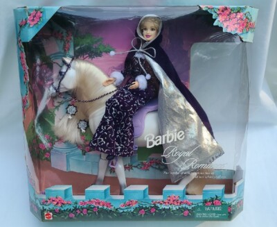 Royal Romance Barbie Doll - Blonde Collectible With Silver & Blue Gown, Hair Piece & Jewelry