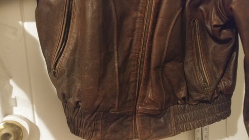 Chaqueta de cuero en relieve Flying Bikes Oakwood New York Chapter envejecida talla L - Imagen 6 de 22