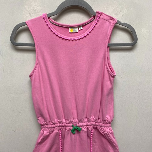 Boden Kids Girls Pink Sleeveless Drawstring Pocket Pom Pom Trim Romper 11-12Y - Picture 2 of 9