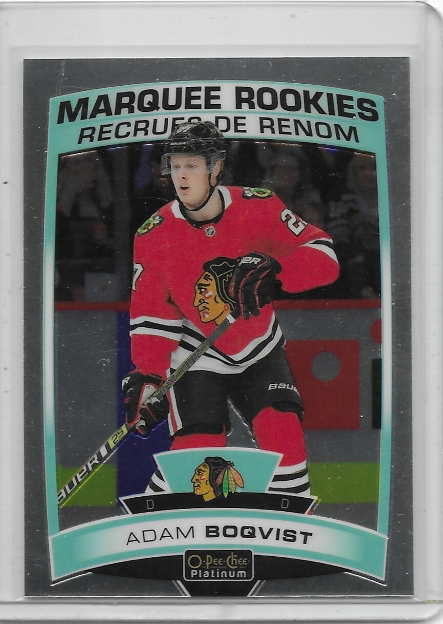 2019-20 O-Pee-Chee Platinum #170 Adam Boqvist Rookie Card Chicago Blackhawks