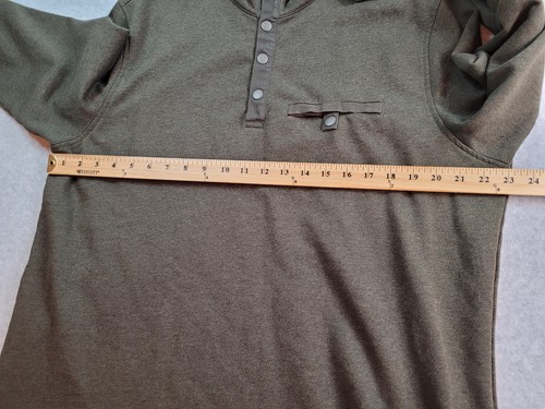 UNTUCKit Shirt Mens XL Olive Green 1/4 Button Long Sleeve Parkson Pullover - Imagen 8 de 9