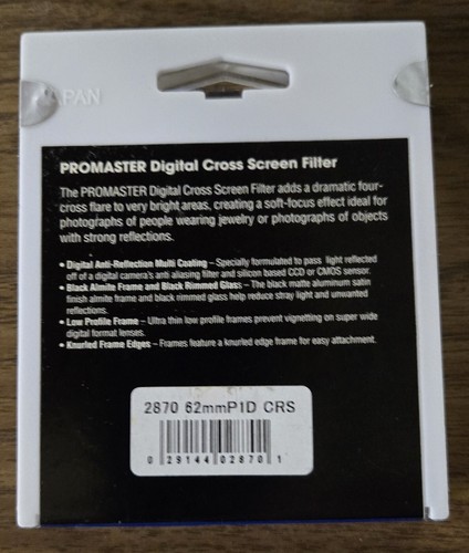 Promaster Digital Cross Screen Filter For 62mm Lens - Picture 2 of 2