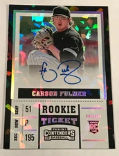 2017 CONTENDERS ROOKIE TICKET CRACKED ICE - CARSON FULMER AUTO /24 - VERY NICE