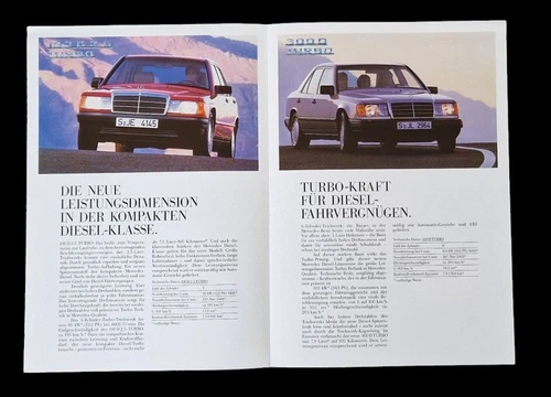 MERCEDES TURBODIESEL TD W124 W201 Prospekt Brochure 1987 3