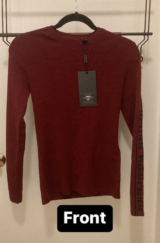 Harley Davidson Womens Crew Neck Sweater Size Small Red/Burgundy Long Sleeve New - Picture 2 of 6