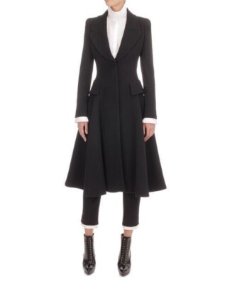 RARE Alexander Mcqueen Riding Peplum Black Wool Coat Outher RARE Alexander Mcqueen Riding Peplum Black Wool Coat Outher