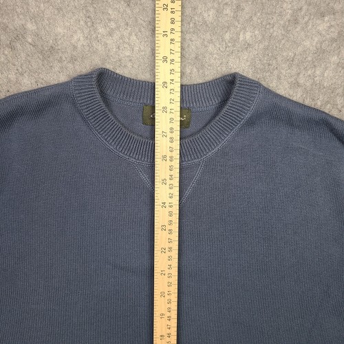 Eddie Bauer Crew Neck Sweater Mens XXL Blue 100% Cotton Knit Made in Hong Kong - Picture 5 of 6